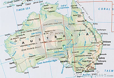 Map of Australia Stock Photo