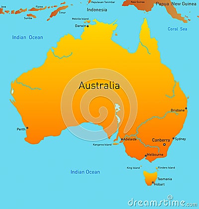 Map of australian continent Stock Photo