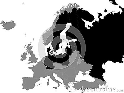 Map of Baltic Rim Region Vector Illustration