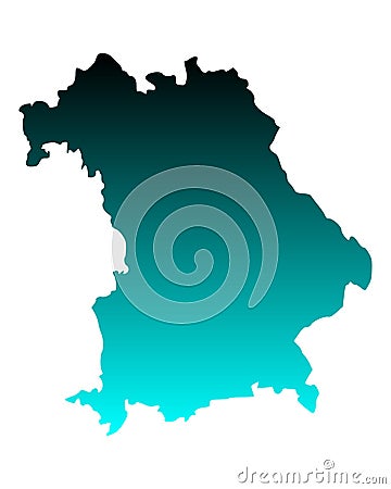 Map of Bavaria Vector Illustration