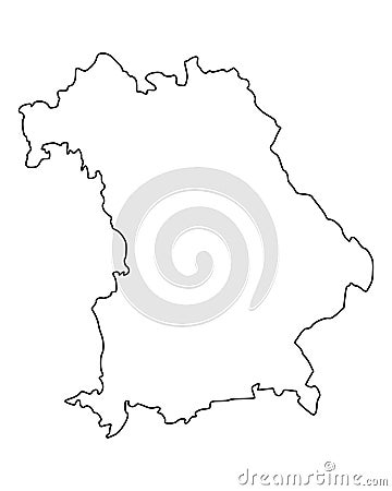 Map of Bavaria Vector Illustration