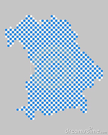 Map of Bavaria Vector Illustration