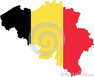 Belgium Map with Flag Stock Photo