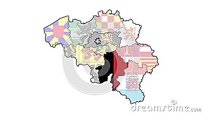 Map Belgium Over White Background Flashing Flags Administrative Divisions Map Flashing Regions Belgium 112998519 