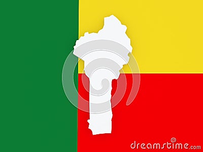 Map of Benin. Stock Photo