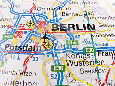 Map of Berlin Stock Photo