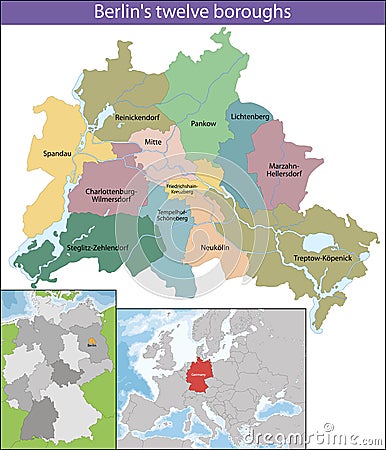 Map of Berlin Vector Illustration