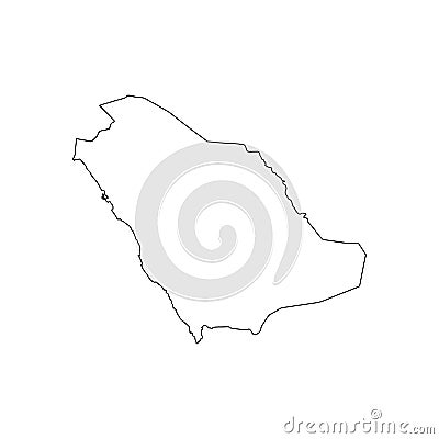 Map black outline Saudi Arabia Vector Illustration