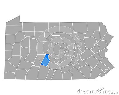 Map of Blair in Pennsylvania Vector Illustration