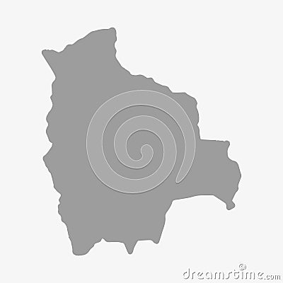 Map of Bolivia in gray on a white background Stock Photo