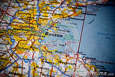 Map of Boston Stock Photo