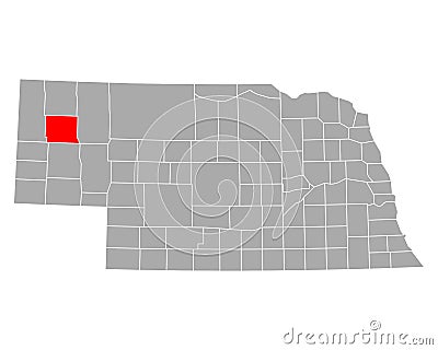 Map of Box Butte in Nebraska Vector Illustration