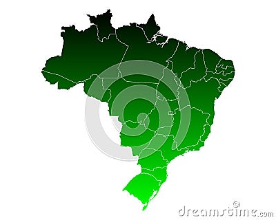 Map of Brazil Vector Illustration