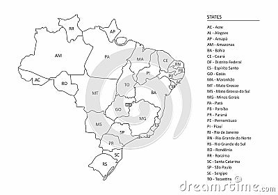 Map of Brazil Stock Photo