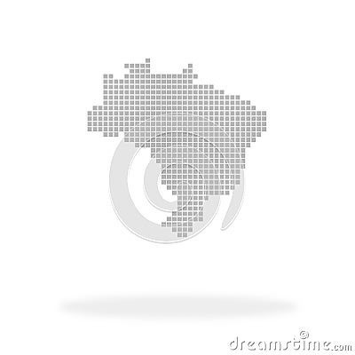 Map of Brazil made with grey dots and shadow Stock Photo