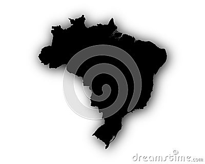 Map of Brazil with shadow Vector Illustration