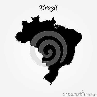 Map of Brazil Cartoon Illustration