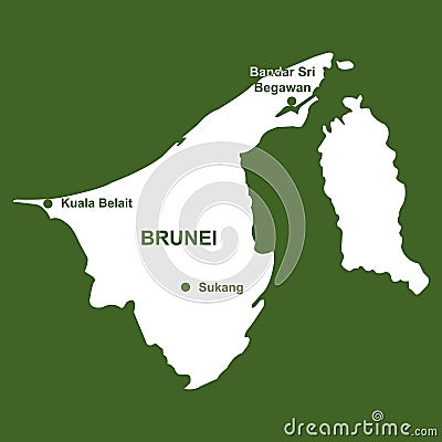 Map of brunei darussalam Vector Illustration
