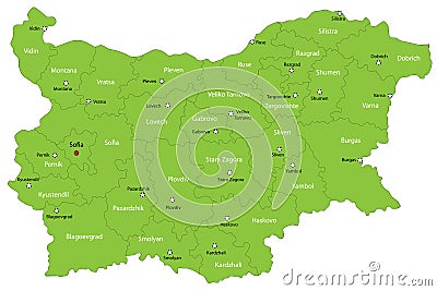 Map of Bulgaria Cartoon Illustration