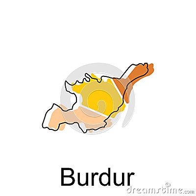 Map of Burdur illustration design. Turkey World Map International vector template Vector Illustration