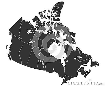 Map of Canada in high resolution Vector Illustration