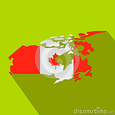 Map of Canada with the image of the national flag Stock Photo