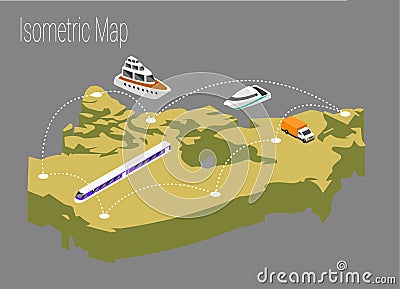 Map Canada isometric concept. Vector Illustration