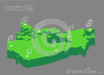 Map Canada isometric concept. Vector Illustration