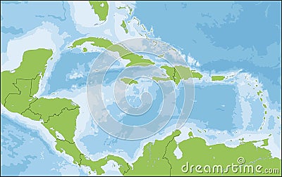 Map of Caribbean Vector Illustration