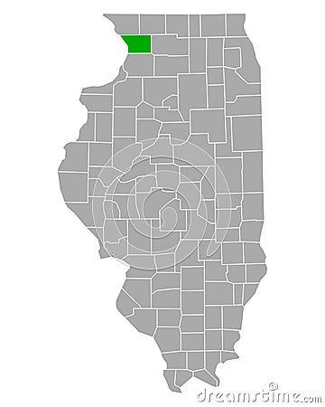 Map of Carroll in Illinois Vector Illustration
