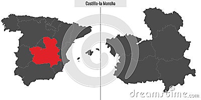 map of Castilla-La Mancha Vector Illustration