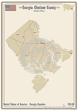 Map of Chatham County in Illinois Vector Illustration