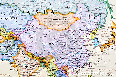 Map of China Stock Photo