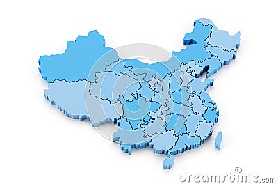 Map of China with provinces Stock Photo