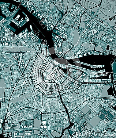 Map of the city of Amsterdam, Netherlands Stock Photo