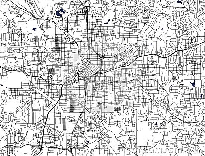 Map of the city of Atlanta, USA Vector Illustration