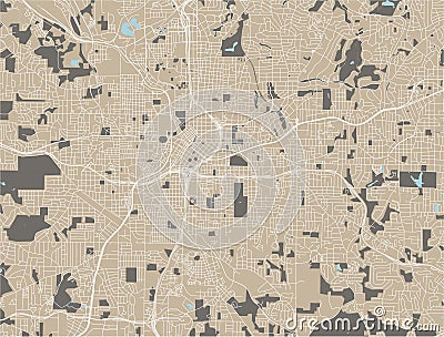 Map of the city of Atlanta, USA Stock Photo