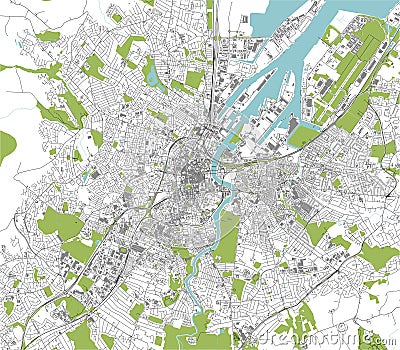 map of the city of Belfast Northern Ireland UK Vector Illustration