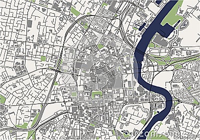 map of the city of Belfast, Northern Ireland, UK Vector Illustration