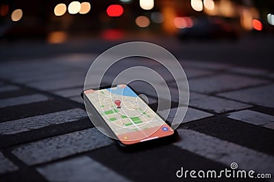 location mobile travel navigation position map gps phone direction point. Generative AI. Stock Photo