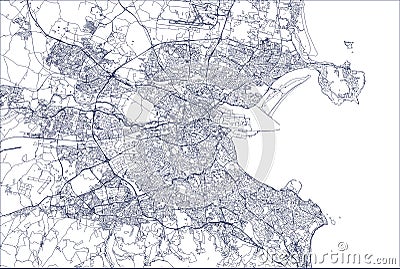 Map of the city of Dublin, Ireland Stock Photo