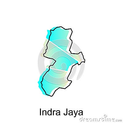 Map City of Indra Jaya illustration design, World Map International vector template with outline graphic sketch style isolated on Vector Illustration