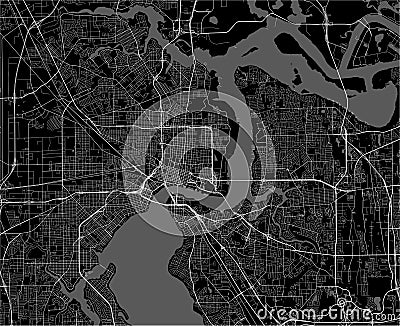 Map of the city of Jacksonville, Florida, USA Stock Photo