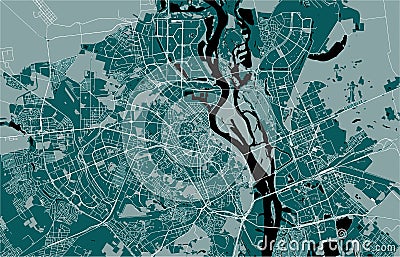 Map of the city of Kiev, Ukraine Vector Illustration