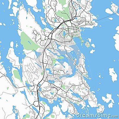Map of the city of Kuopio. Stock Photo