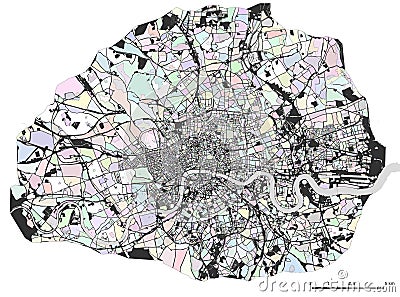 Map of the city of London, Great Britain Stock Photo