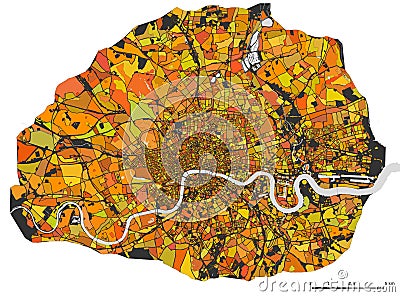 Map of the city of London, Great Britain Stock Photo