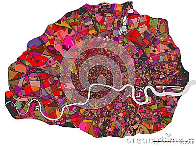 Map of the city of London, Great Britain Stock Photo