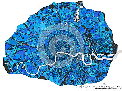 Map of the city of London, Great Britain Stock Photo