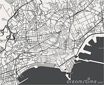 Map of the city of Naples, Campania, Italy Stock Photo